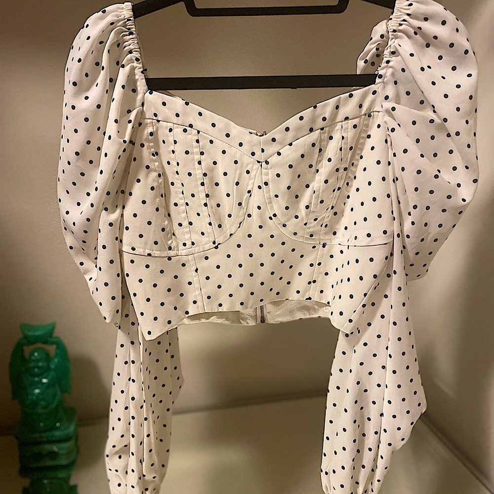 Black & White pokadot blouse
